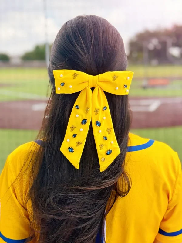 Yellow Savannah Bananas Bow Barrette-Brianna Cannon Clearance