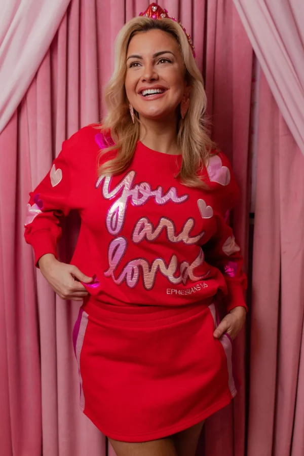 You Are Loved Red Sweatshirt-Brianna Cannon Hot